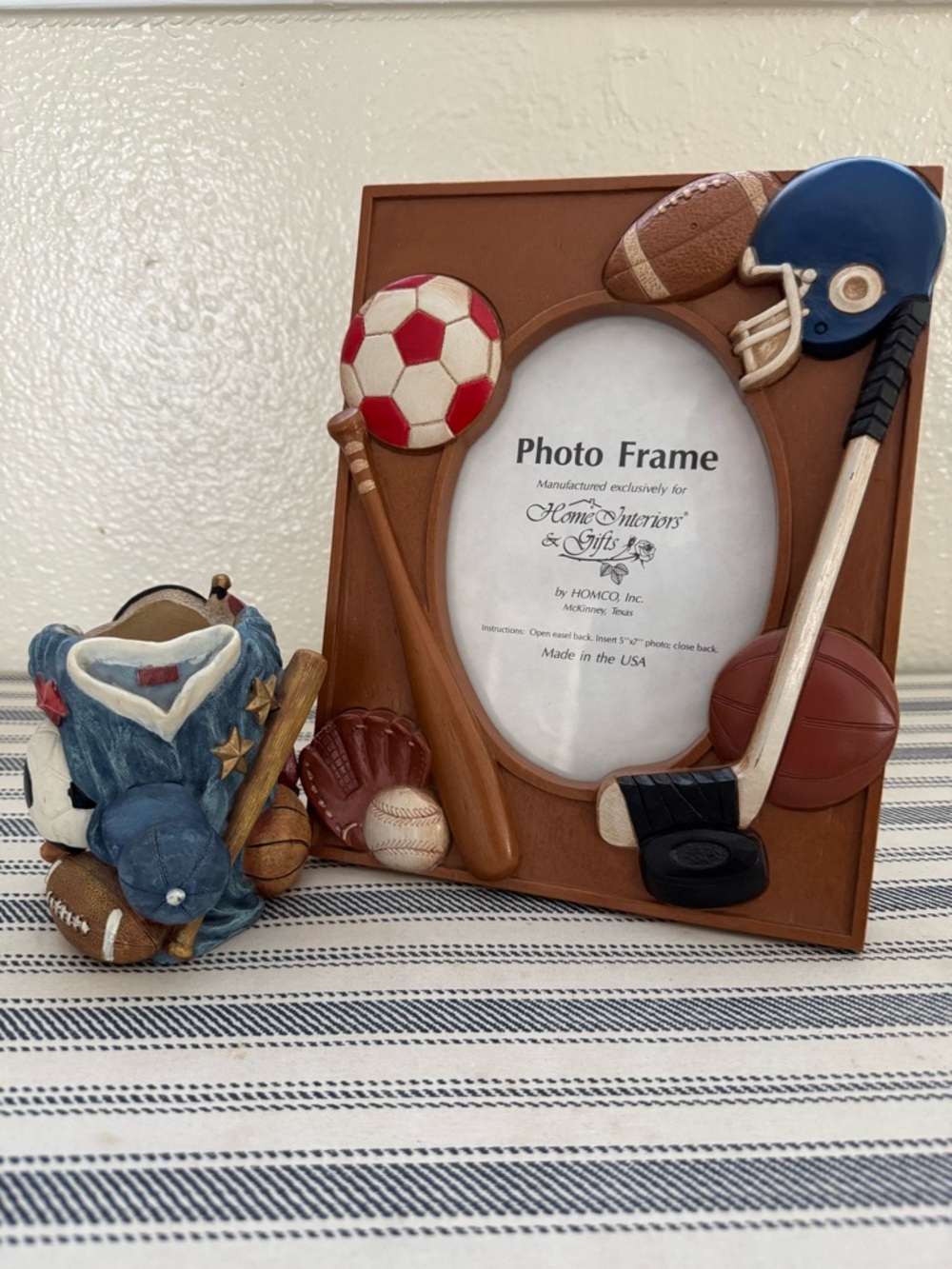Home Interiors Brown & Blue Sports-Themed Picture Frame